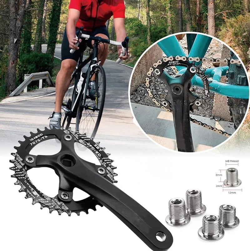 FOMTOR 104 BCD Chainring (30-52T) 7-12 Speed Compatible CNC 7075 Aluminum Narrow Wide Tooth Round Oval Chainrings for MTB/Road Bike Ebike Chainwheel Black/Red - Image 4